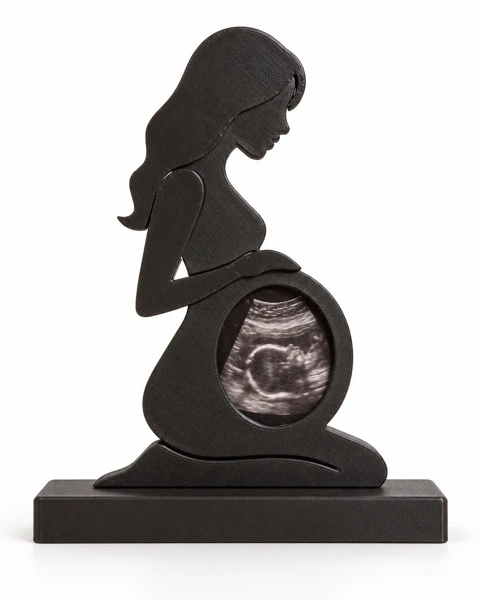 Porta Retrato Gestante Ultrassom Bebê Gravidez Decoração 3D modelo2