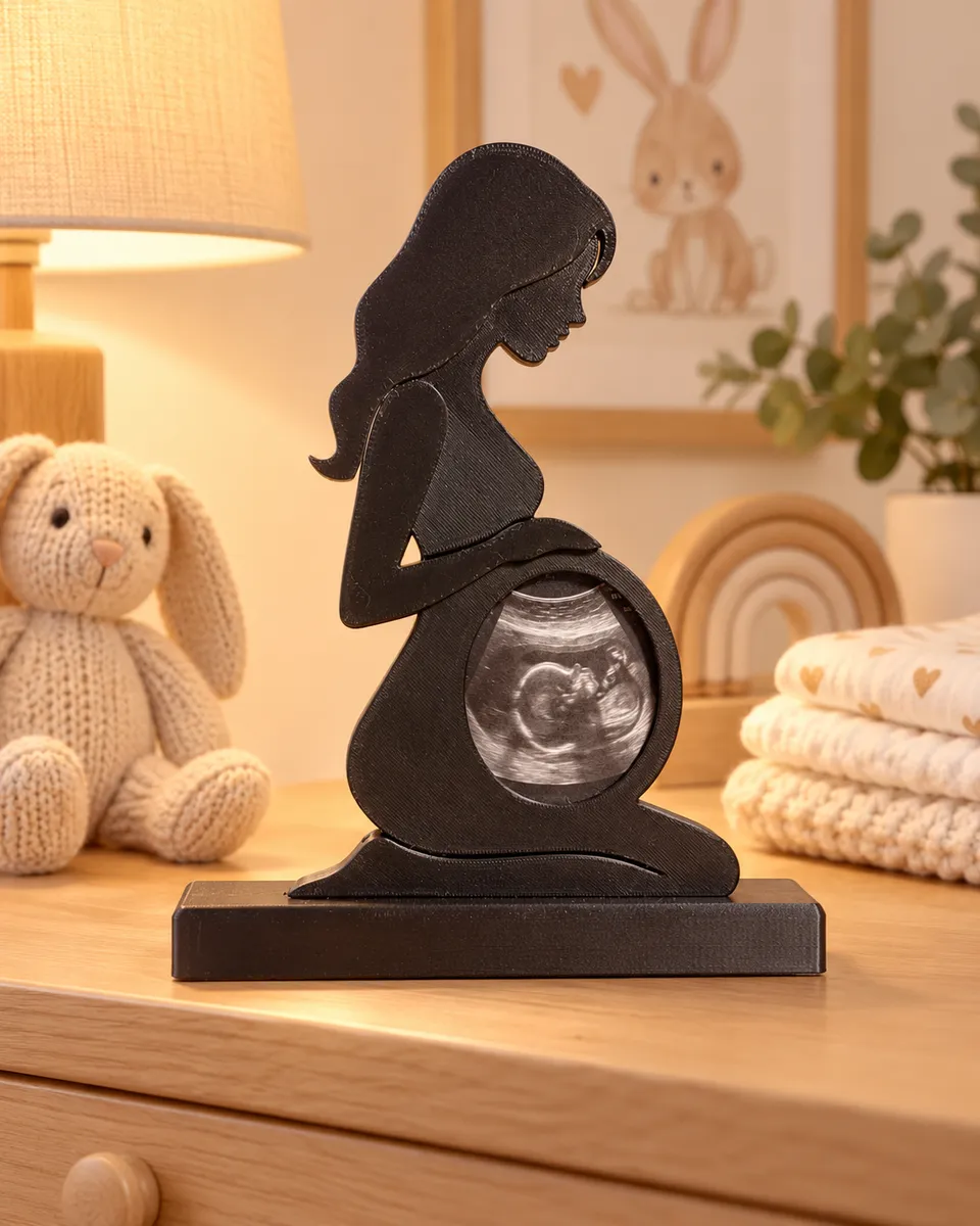 Porta Retrato Gestante Ultrassom Bebê Gravidez Decoração 3D modelo2