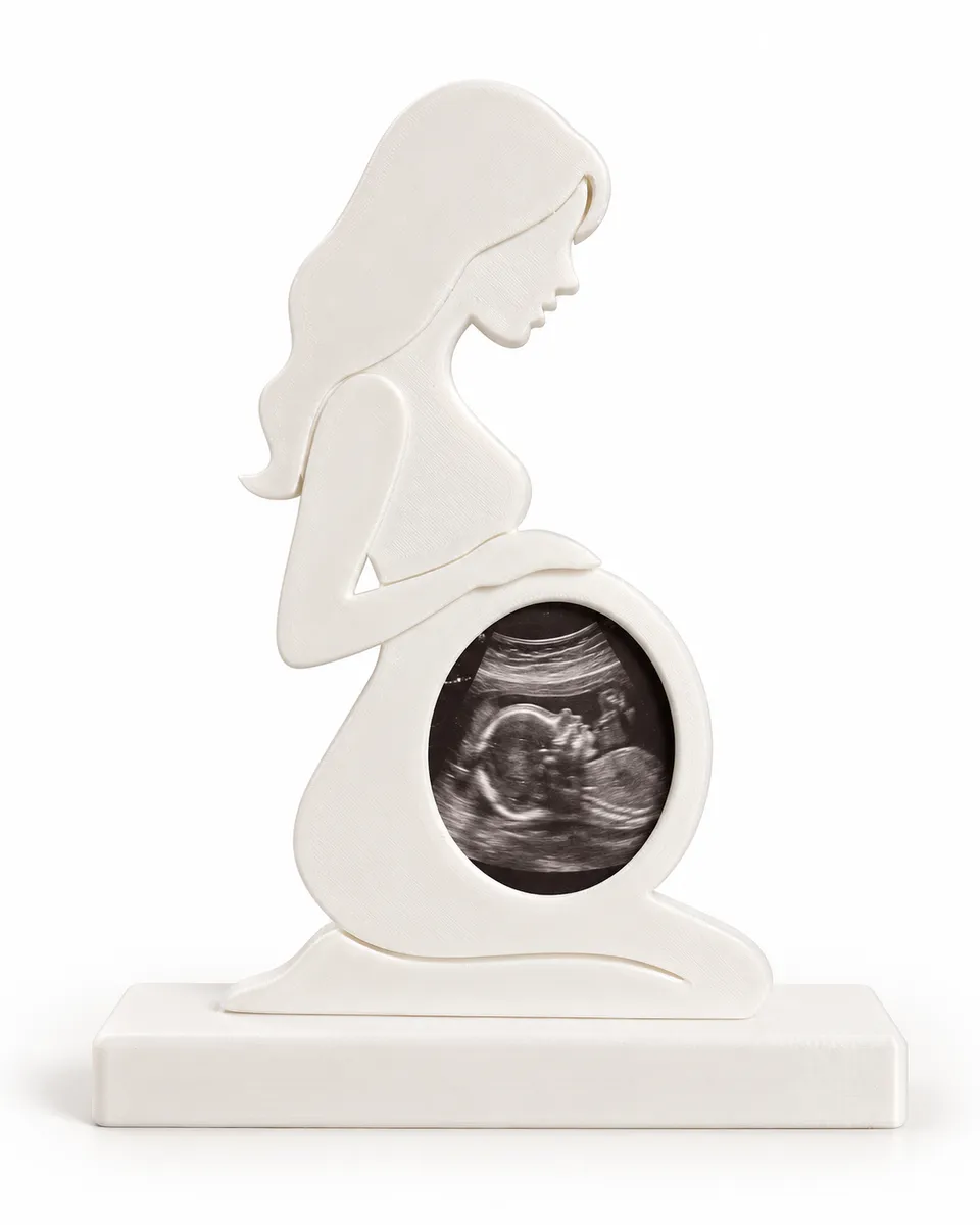 Porta Retrato Gestante Ultrassom Bebê Gravidez Decoração 3D modelo2