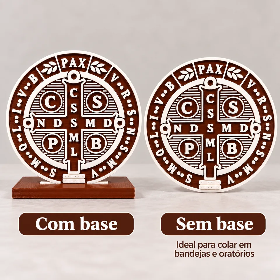Medalhão de São Bento 10cm 3D com ou sem Base