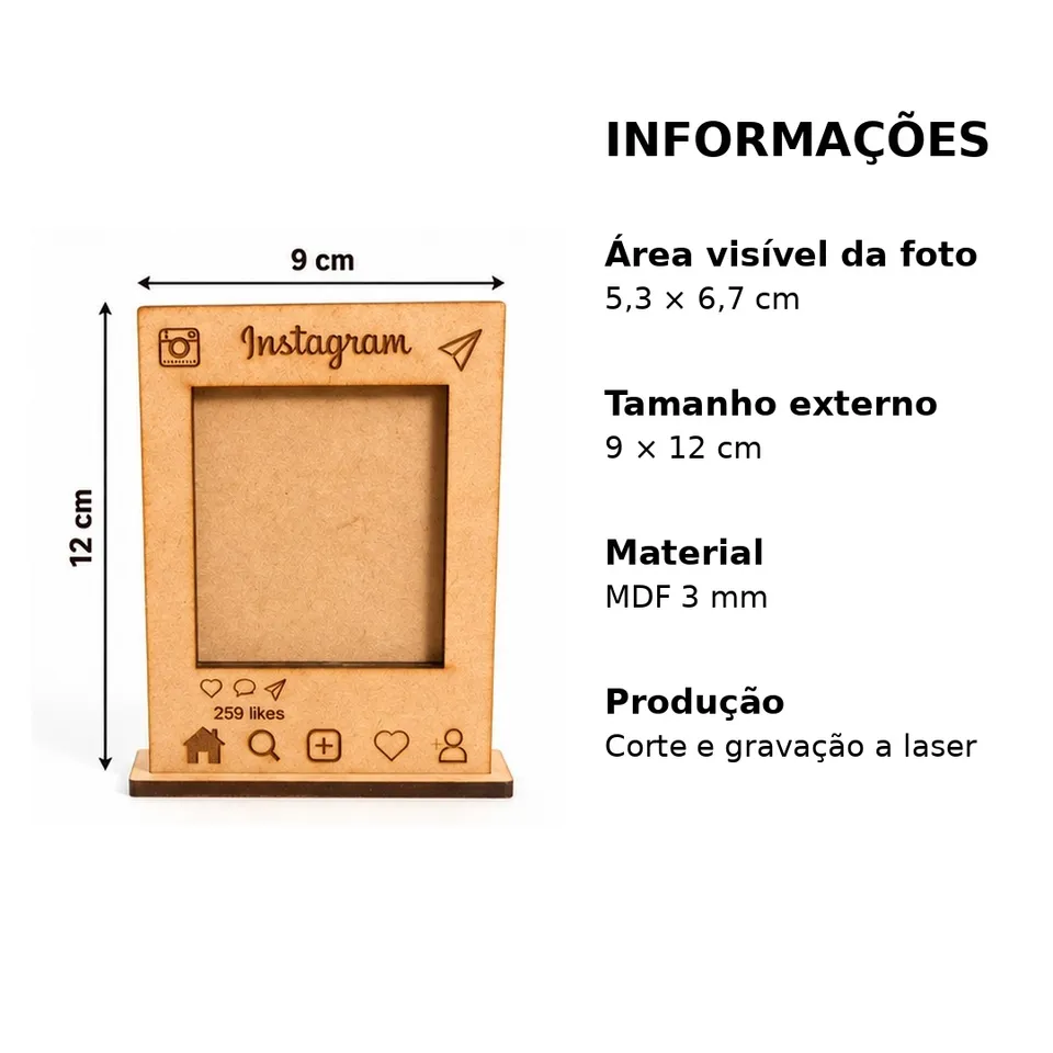 Porta-Retrato Instagram em MDF