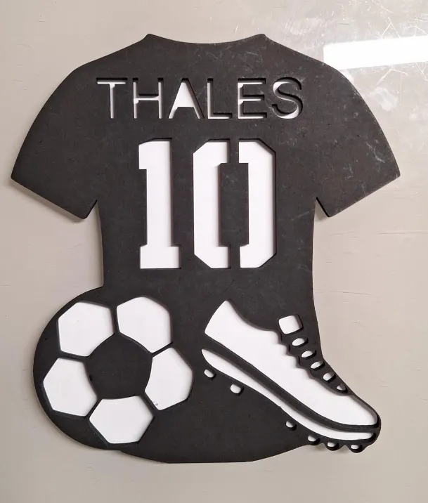 Placa Camisa de Time com Nome e Número