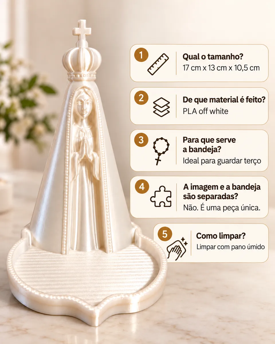 Nossa Senhora Aparecida com Bandeja Porta-Terço